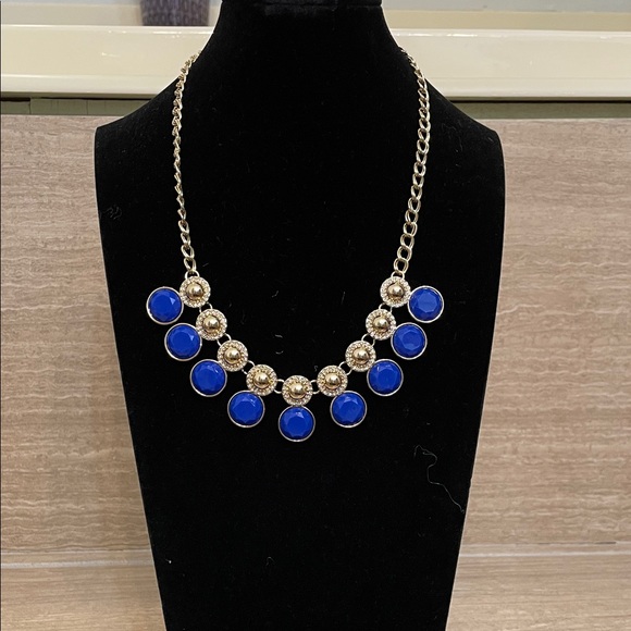 CHARTER CLUB UEC Chic Blue and Gold Statement Adjustable Necklace - Picture 5 of 8